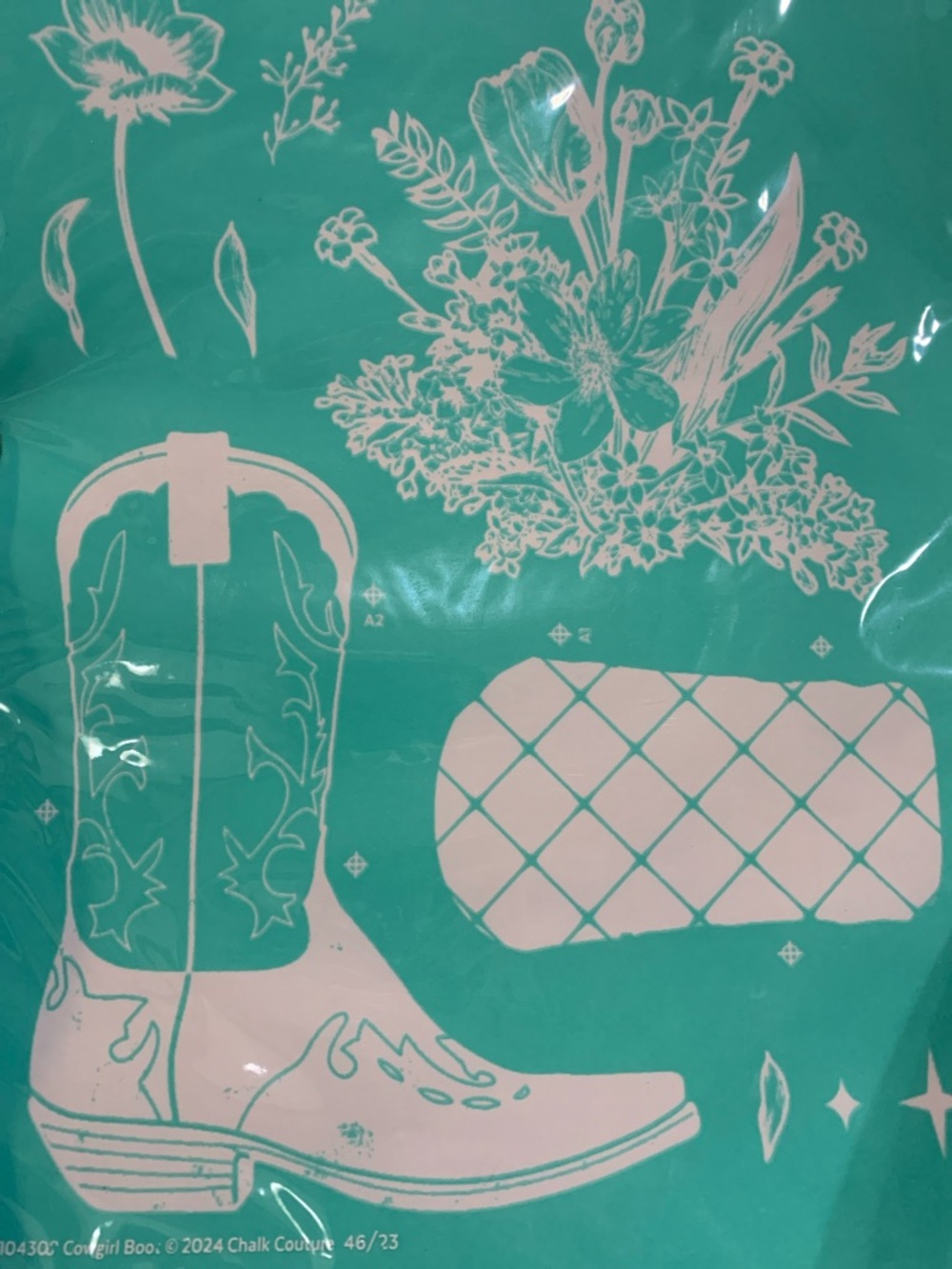 NIP  Cowgirl Boot Chalk Couture Stencil Size B and Sealed Chalkable Shape